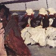 George Hendrik Breitner Promenadendeck mit drei Damen Germany oil painting artist